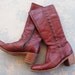 vintage 70s Campus Boots - Knee High Burgundy Leather Boots Sz 7.5