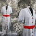 SALE vintage 50s Dress - Day Dress - Gray and Red Shirt Dress Sz M