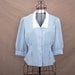 SALE vintage 80s Sheer Blouse - Gray and Pink Pinstripe Peplum Blouse Sz S