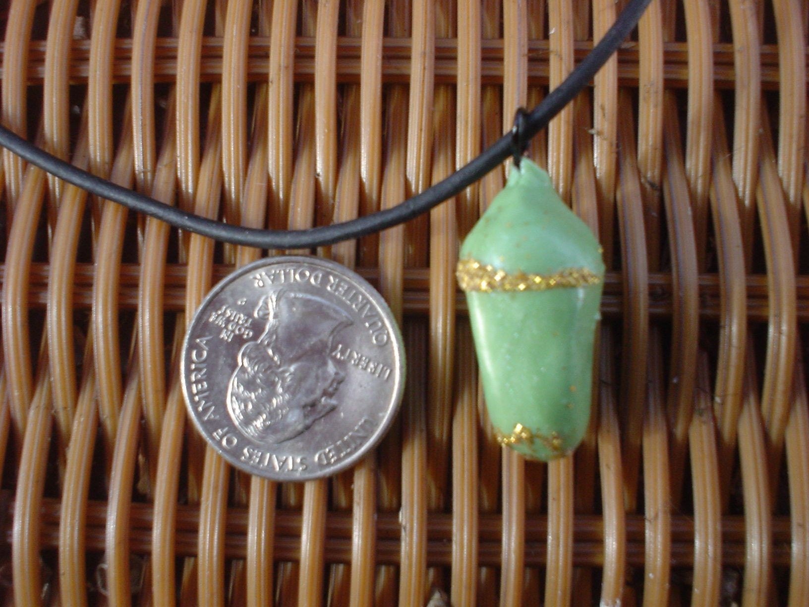 Monarch chrysalis pendant butterfly realistic