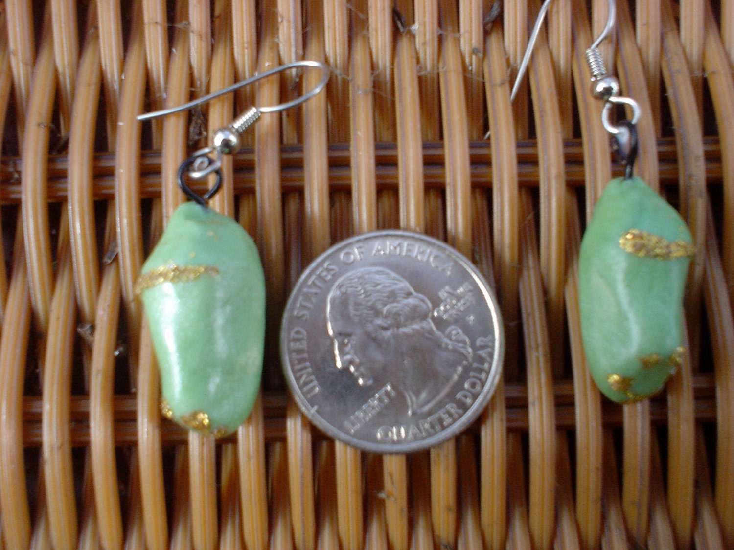 Monarch butterfly chrysalis earrings by monarchlady on Etsy