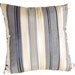 Blue Striped Decorative Throw Pillows, Modern Designer Cushion Covers, Blue Cream Gold, 16x16 Couch Sofa Accent