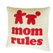 Word Pillow Talk, Unique, Funny Throw Pillow, Valentines Birthday Gift, Mom Rules, Appliqued Text Message, 18x18