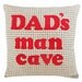 Man Cave Letter Pillow, Appliqued Word Throw Pillow, Couch Cushion Covers, Dads or Boyfriend Unique Gift, 18x18