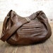 Kiska Recycled Leather Handbag in dark brown