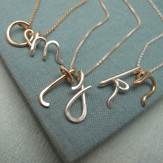 Custom Initials Necklaces in Silver and Gold