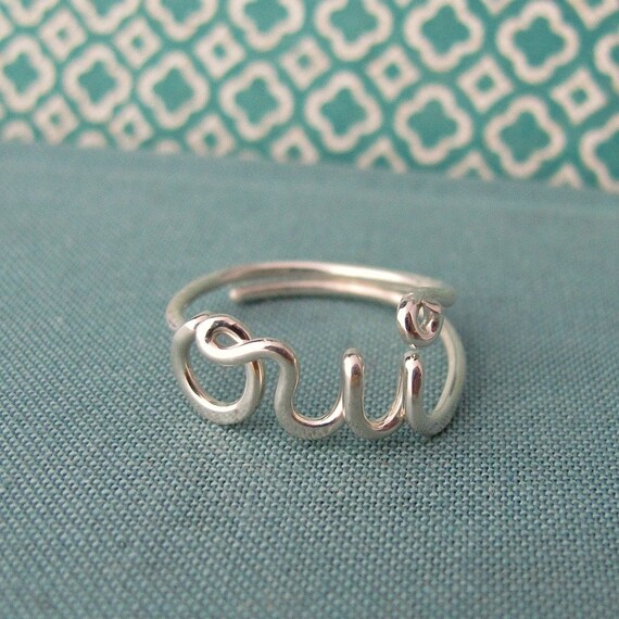 Items similar to oui ring in sterling silver on Etsy