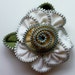 White and Mellow Yellow Floral Brooch / Zipper Pin by ZipPinning 2186