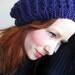 Purple Knit Beret With Metalic Thread Hat For Her Ready To Send