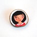 wood brooch girl