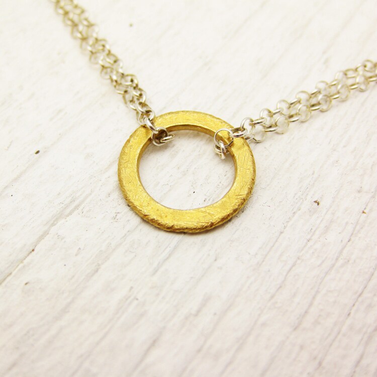 Eternal Gold Vermeil & Sterling Silver Necklace circle by byjodi