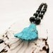 Onyx, Howlite and Swarovski Crystal Necklace in Sterling Silver / summer southern hemisphere blue ocean nautical white