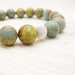 Blue Bead Bracelet Beaded Blue Opal "African Opal" Beaded Bracelet baby blue soft pale fall rust white