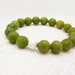 Bloodstone Bead Bracelet with Solid Sterling Silver Stardust Ball : faceted green fresh stacking lime fruit inspired