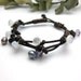 Amethyst Leather Knotted Bracelet with Moonstone and Pearl / casual / woodland nature twig inspired