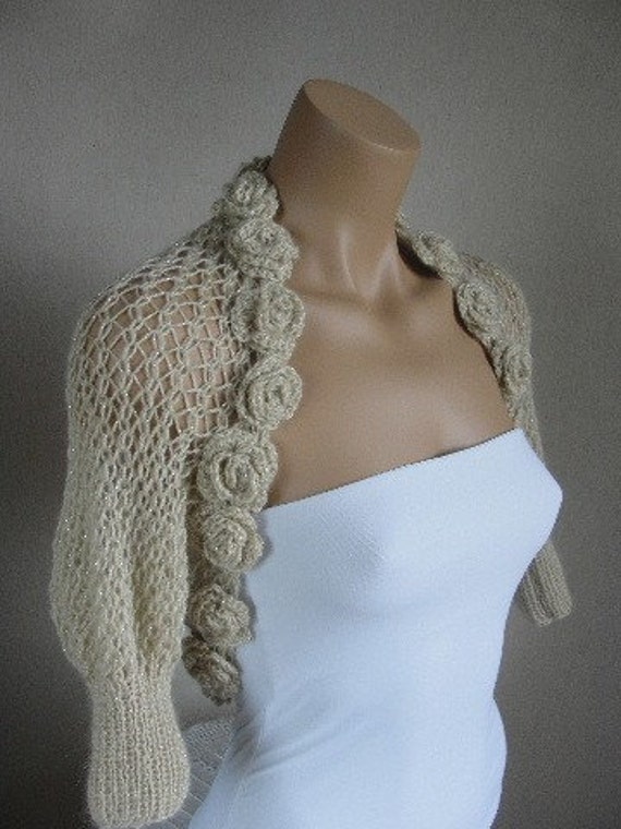 Items similar to Beige Shrug- wedding Gown- Bridal Shrug- Women Shrug ...