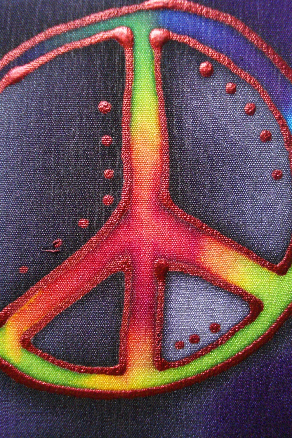 peace sign hand painted silk card by TamlinSky on Etsy