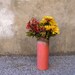 Pink Metal Art Vase, Industrial Decor - Flower Vase