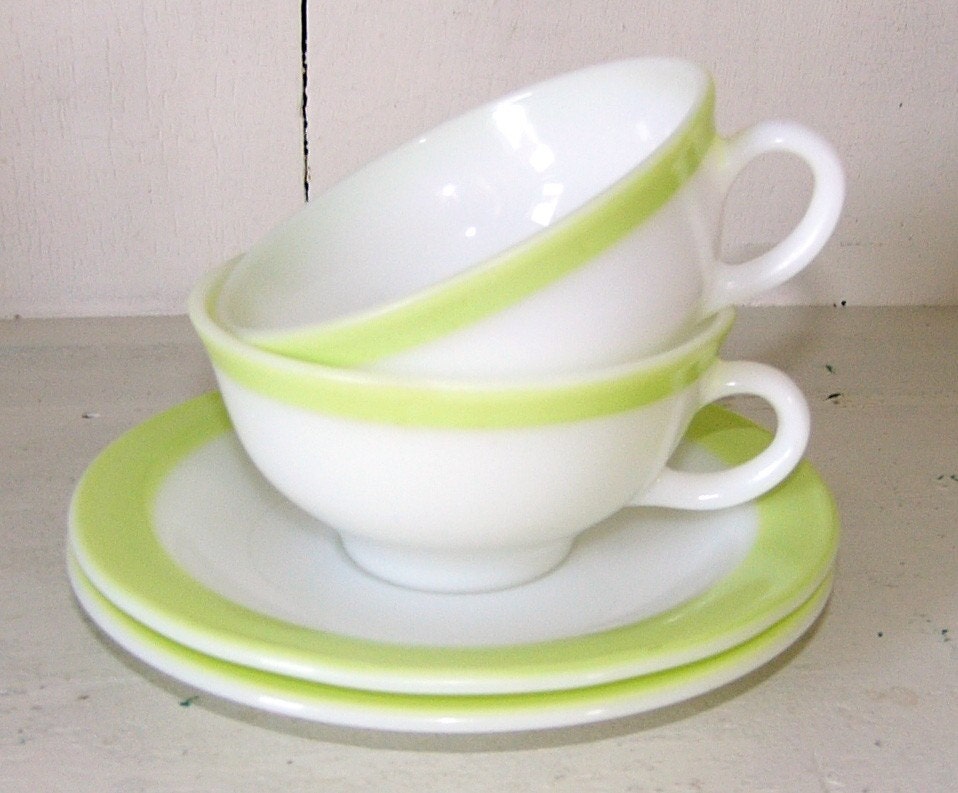 Pyrex 11 Retro Lime Green Set of 2 Cup and Saucer