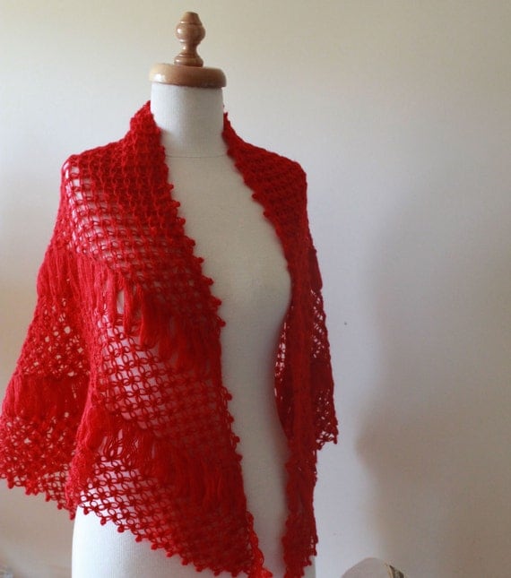 Red SHAWL Women Winter Accessories Autumn Scarf Stole Wrap