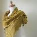 Reserve for Joanna Mustard Shawl Crochet Handmade Shawl Lace Stole Wrap Triangle Citrine Scarf