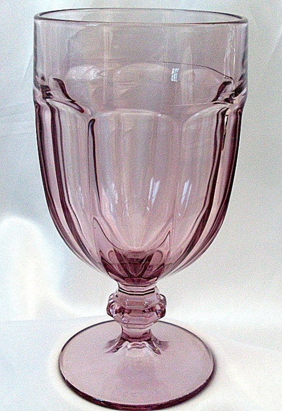 Libbey Duratuff Amethyst Purple Glass Goblet Dura Tuff Usa 2325