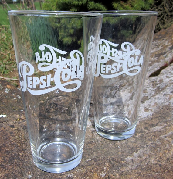 Pepsi Cola Vintage Tall Glass Tumbler Restaurant White by ddb7