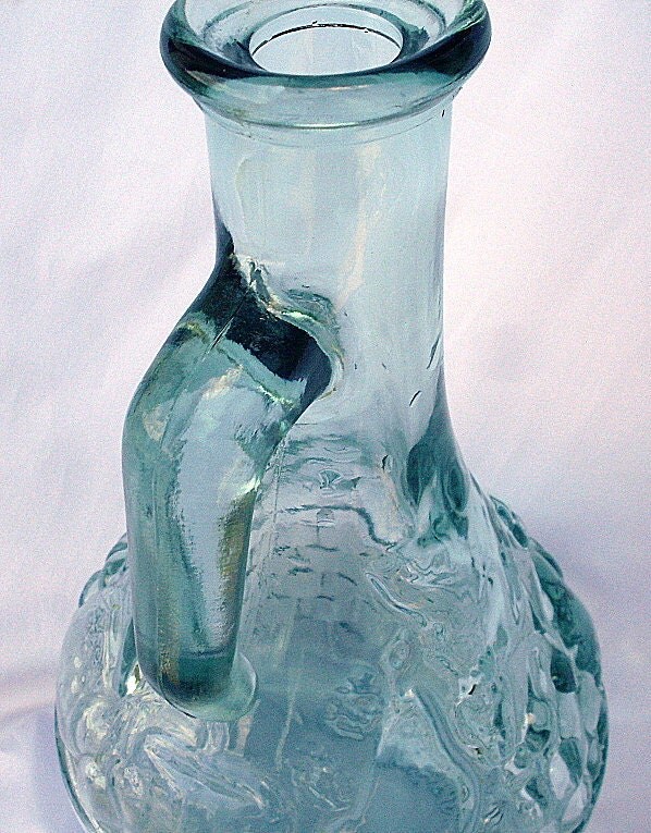 Vintage Green Glass Vinegar Cruet Bottle Decanter Canada by ddb7