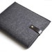 Ipad Sleeve - Graphite Wool Felt and Black Leather