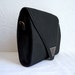 LORENZO Black Canvas and Leather Clutch/Shoulder Bag