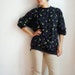 Vintage 80s Flamingos Print Oversize Blouse