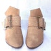 JEAN French Vintage 60s Victorian Suede Sling Back with Maxi Buckle