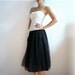 MANU French Vintage Black Lace Knee Length Full Skirt