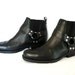 GALT Italian Black Leather Biker Low Boots