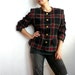 DAREL French Vintage Wool Tweed Checked Jacket