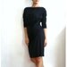 JAQUES French Vintage 80s Black Cotton Knit Dress