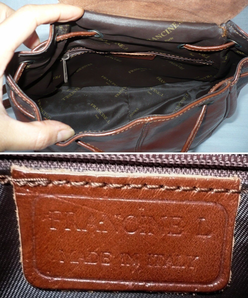 FRANCINE French Vintage Brown Leather Body bag/Backpack
