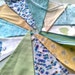12 Flag garland / bunting - yellow, blue, green, white