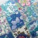 Patchwork postcard - Vintage Liberty of London tana lawn patchwork postcard, correspondence card BLUES