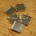 10 Square Sterling Silver Plated Pendant Blanks Bezels Trays Settings for mosaics, resin, photos, polymer clay
