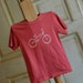 SALE Strawberry Pink and White Size 5 Girls Upcycled Bike T-Shirt