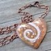 Clay Heart Pendant : Spiral Swirl Polka Dotted Reversible Necklace
