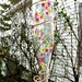 Recycled Wine Bottle Hummingbird Clear Bottle with Painted Spring Flowers
