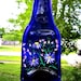 Blue Beer Bottle Wind Chime, Recycled, Eco Friendly Hand Painted