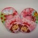 Newborn Baby Booties Slippers Girl Pink Strawberry Shortcake