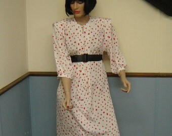 1970s Vintage Polka Dot Shirtdress size 12 to 14