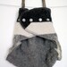 grey and white striped diaper cover - wool wrap cloth diaper cover soaker - one size OS - organic wool