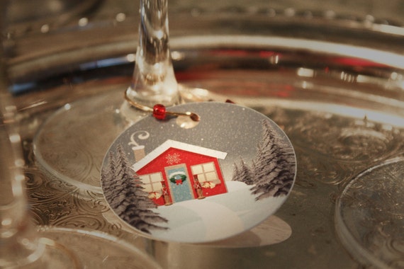 COZY WINTER NIGHT Cupcake Toppers, Wine Glass Tags Il_570xn