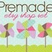 Premade Etsy Shop Banner and Avatar Set with Business Card Pinwheels
