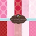 Instant Download Digital Scrapbook Papers Personal and Commercial Use Valentines Day Red Pink